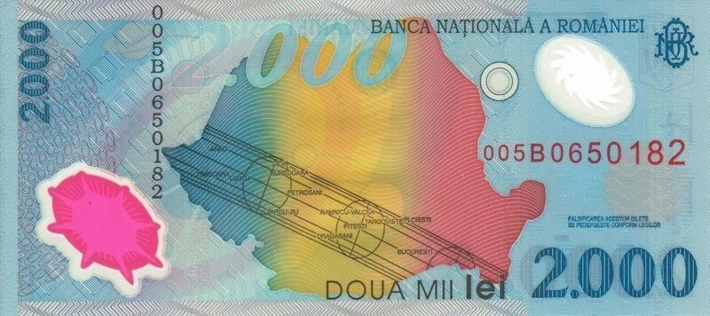 Romania 2000 Lei 1999 Pick 111 UNC - Image 2 of 2