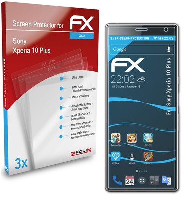 Pack De 3 Protections D'écran AtFoliX Pour Sony Xperia 10 IV - Clair, Flexible, Anti-chocs