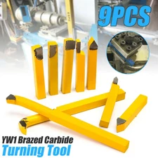 9pcs Alloy Lathe Tools Turning Carbide Brazed Tipped Milling Welding Bit Part