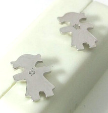 .925 STERLING SILVER CHILDREN Earrings RHODIUM PLATED WITH CZ Stone SIZE: 10mm