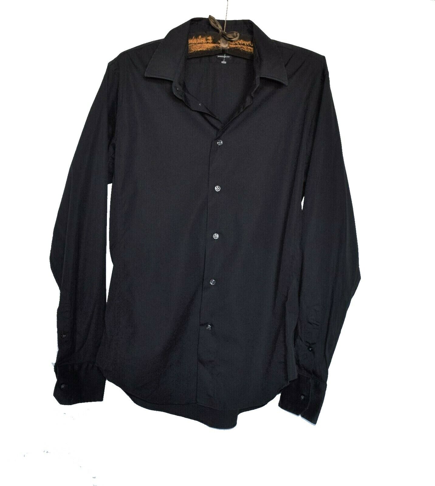 Plano punto Irradiar Zara Man Super Slim Fit Shirt Size Large Solid Black Button Down Pre Owned  | eBay