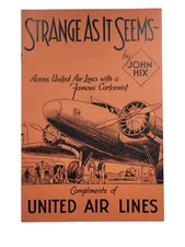 RARE HTF 1930's Vintage United Air Lines Promotional Mini Comic John Hix 20 PGS