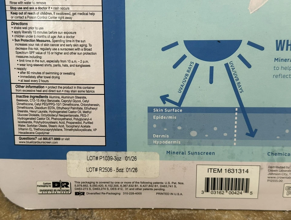 Protector solar Blue Lizard FPS 50+ protector solar mineral sensible 3 oz y 5 oz exp. 01/26 Foto 4 de 4