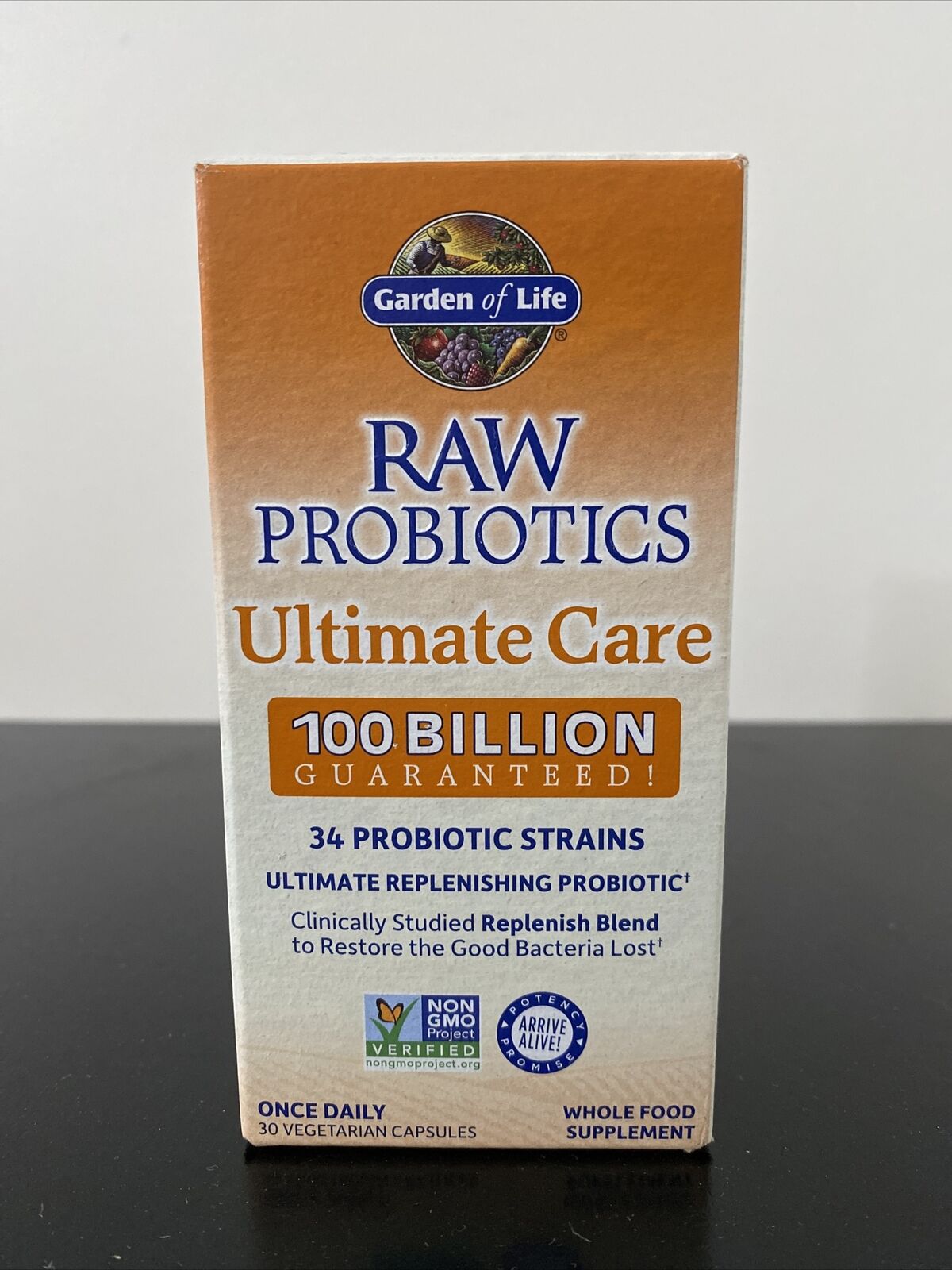 Garden of Life Raw Probiotics Ultimate Care 100 Billion 30 Veggie Capsules