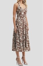 LUSH Women’s Floral Halter Neck Button-Front Midi Dress