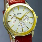 Vintage 1990s [Near MINT] SEIKO 5Y66-0AB0 Quartz White Gold Men's Watch