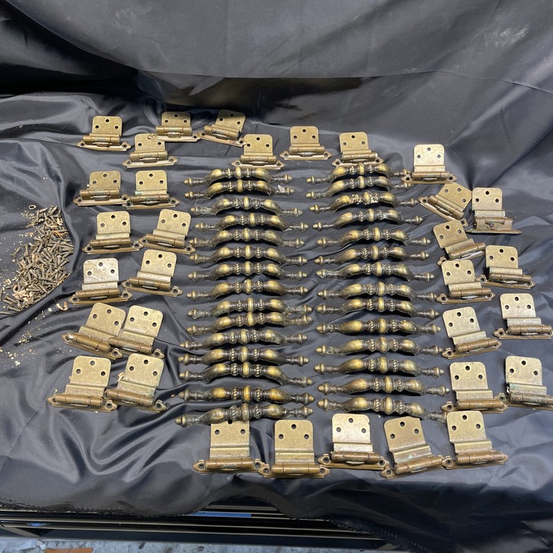 vintage amerock cabinet pulls~ Screws ~ Hinges Lot Parts Only
