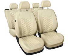 Kunstleder Autositzbezüge Schonbezüge Beige Universelle Set für Dacia Logan I II