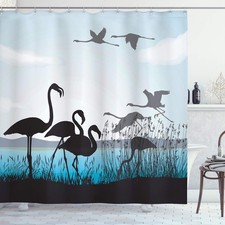Flamingo Shower Curtain, Flamingo Silhouettes...