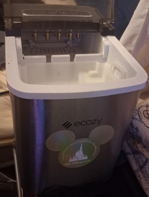 Ecozy Countertop Ice Maker Silver Stainless Steel Portable Water Filter Basket