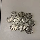 Silver Mercury Dimes Lot of 10 All Different Dates