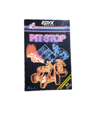 Epyx Pit Stop Game In Box Commodore 64 Cartridge Action Racing Software
