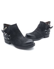 Botas al Tobillo A.S 98 Steve Cuero Negro Tachonado Correa Cremallera Western Moto Talla 39