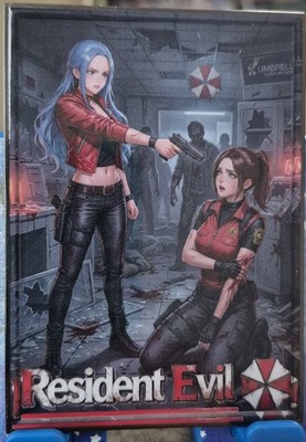 Nefertari ViVi & Claire Redfield One Piece Resident Evil Metal Card Qinlin