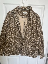 Next Leopard Print Demin Drawstring Waist Jacket Size 12