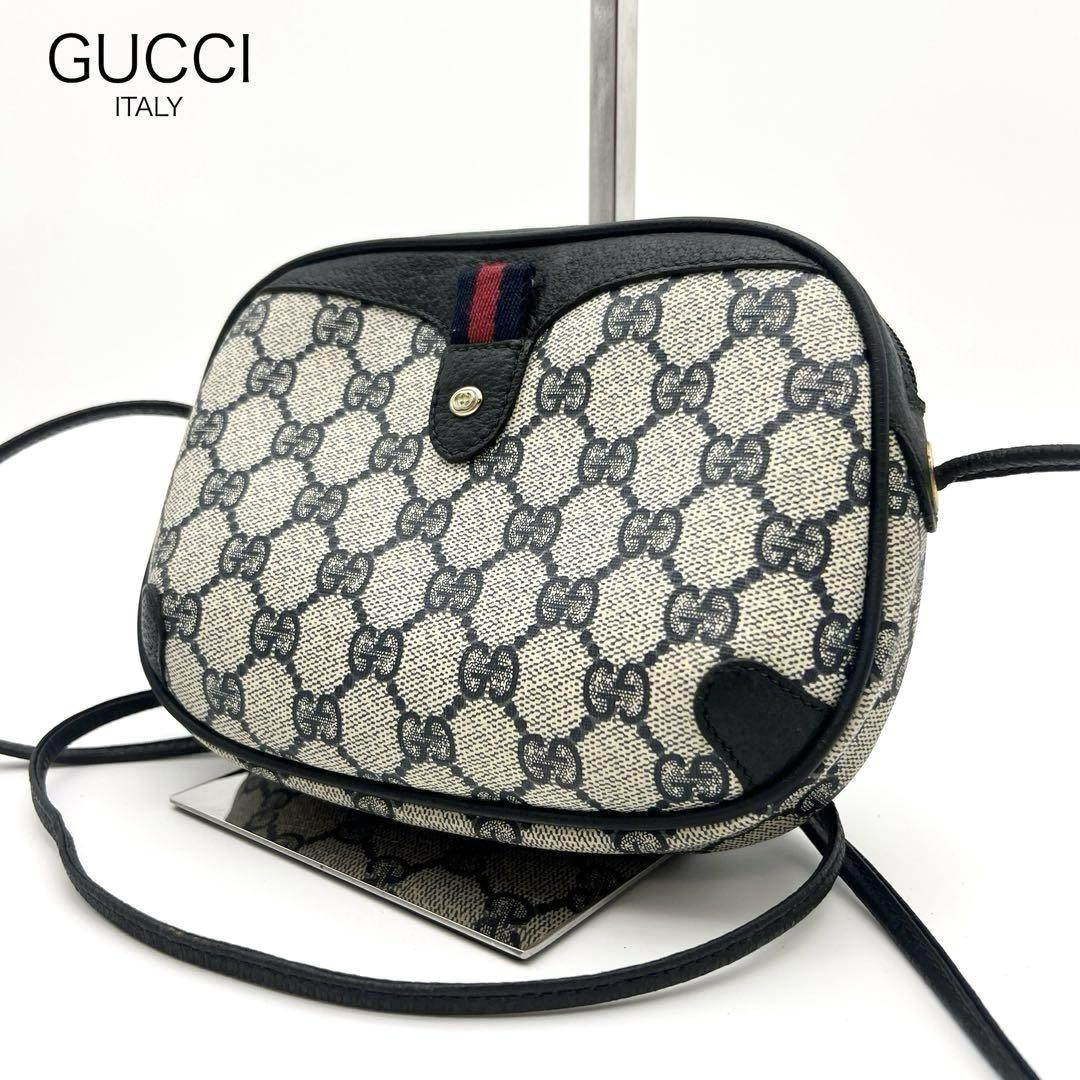 Gucci GG Supreme Navy Shoulder Bag Preowned Vintage Luxury