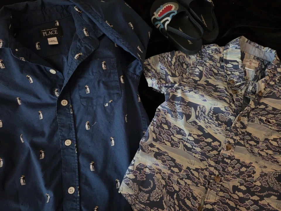 (Lot of 3) Hanna Andersson Sandals* Vineyard Vines+Children Boys 3T Shirts - Image 3 of 4