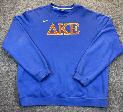 Nike Delta Kappa Epsilon Fraternity Sweatshirt Men s Size XL Blue Crewneck