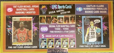 *RAR* EPIC SPORTS Karten Basketball Box 1987 Fleer JORDAN & CAITLIN CLARK #'d RC