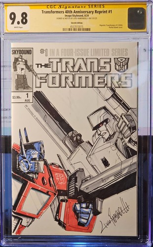 TRANSFORMERS 40th 1 Blank Livio Ramondelli Sketch Megatron Optimus Prime CGC 9.8