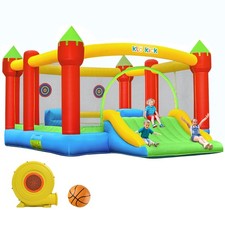 Inflatable Bounce House Large Outdoor w/ Wider Slide Jumping Bouncy House Kids