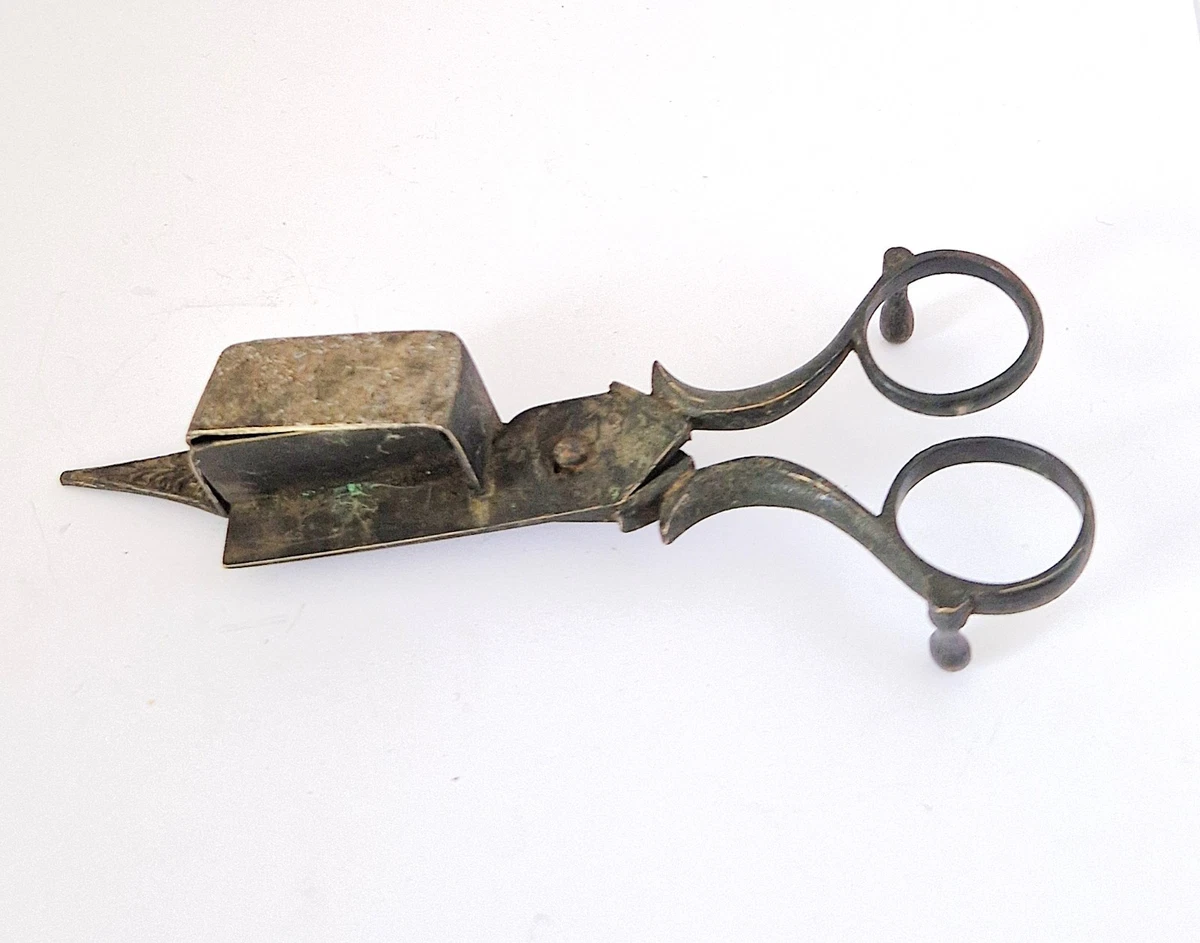 Éteignoir à Bougies Ancien - Mouchette En Laiton Doré - Longueur 18 Cm - Occasion
