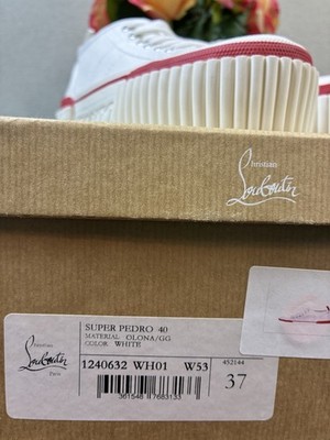 Christian Louboutin Super Pedro 40 White Platform Sneakers NIB EU
