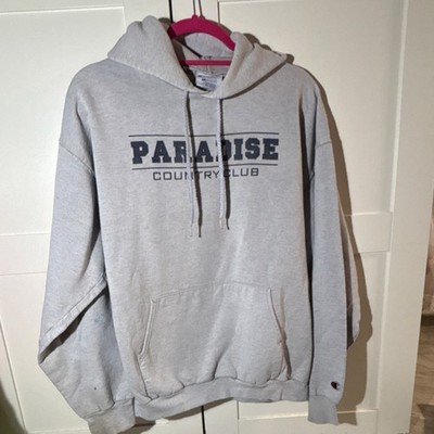 Champion Gray Fleece Hoodie Men s Graphic Print Paradise Country Club Large
