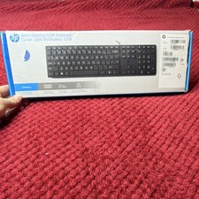 HP 320K Slim Wired USB Keyboard Black Plug  Play Adjustable Height QWERTY