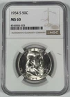 1954-S Franklin Half Dollar Coin NGC MS 63
