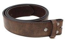 Leather Belt Strap with Vintage Distressed Texture 1.5" Wide with Snaps Dark...