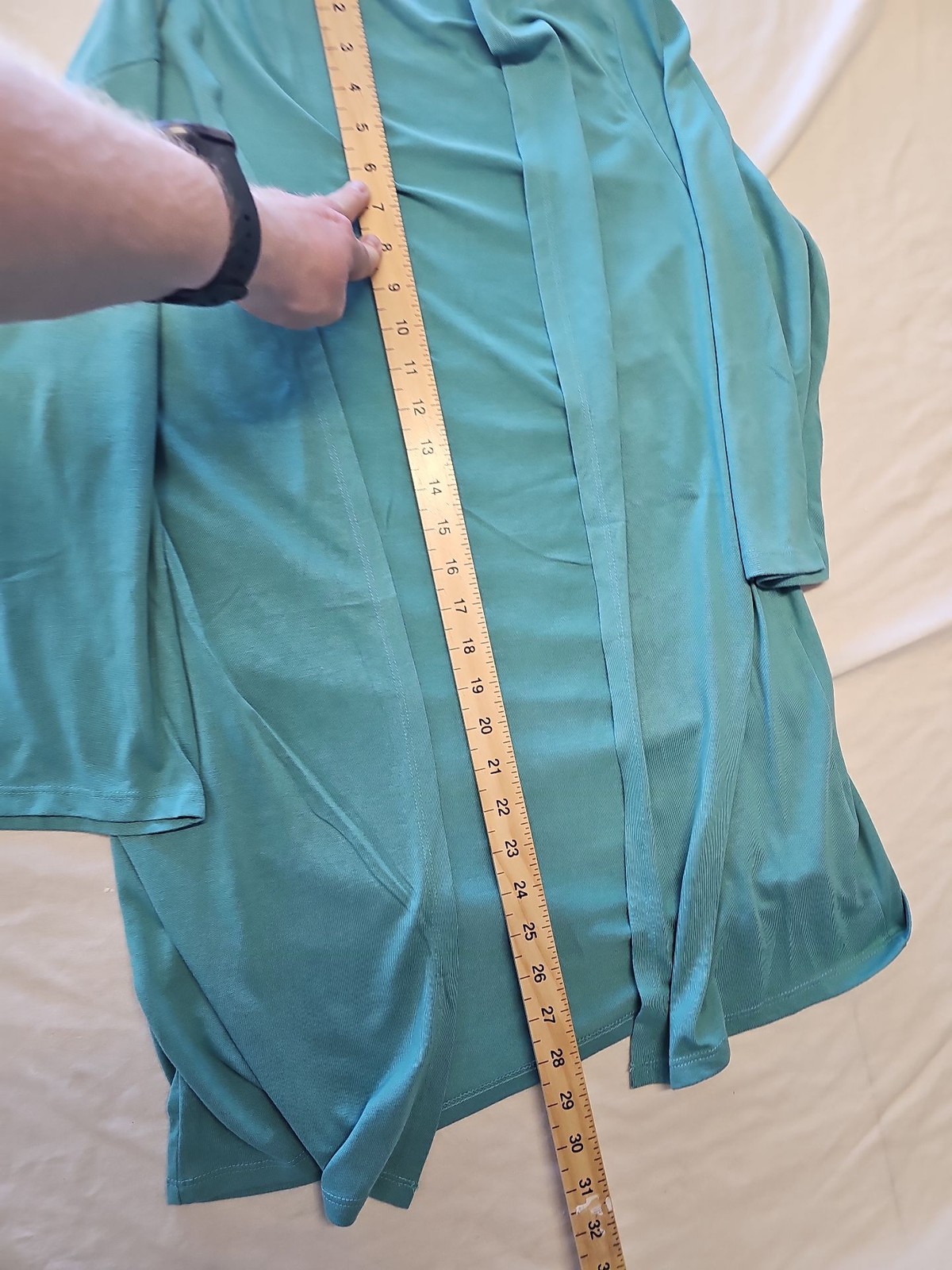 Cotton Traders Teal Longline Open Front Cardigan 16 UU1118 image 3