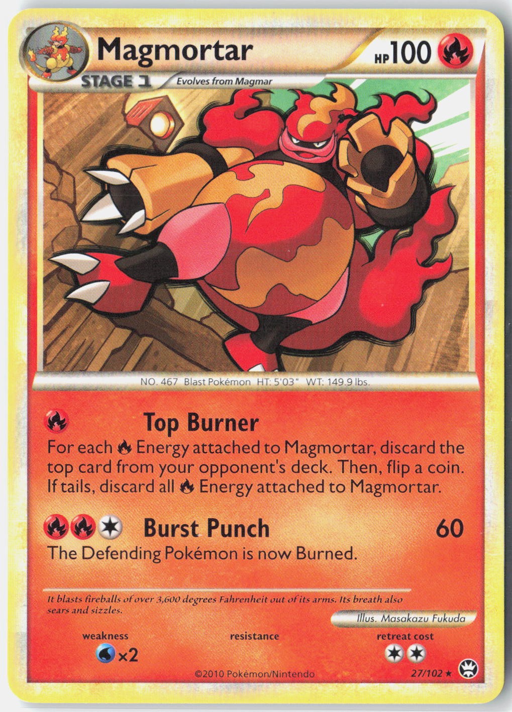 Magmortar Triumphant 27/102 Pokemon Card