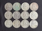 Lot Of 12 Franklin Half Dollars