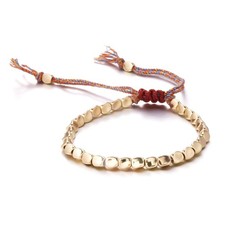 Handmade Tibetan Copper Bead Bracelet Lucky Buddhist Bracelet Adjustable Healing
