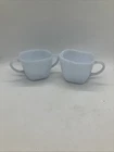 Fire King Azurite Blue Charm Creamer and Sugar Vintage Milk Glass
