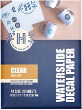 Hayes Waterslide Decal Paper for Inkjet Printers – 20 Clear A4 Sheets (8.25 x...
