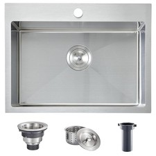 22x18 Inch Drop in Kitchen Sink,16 Gauge Topmount RV Small Kitchen Bar Sinks,...
