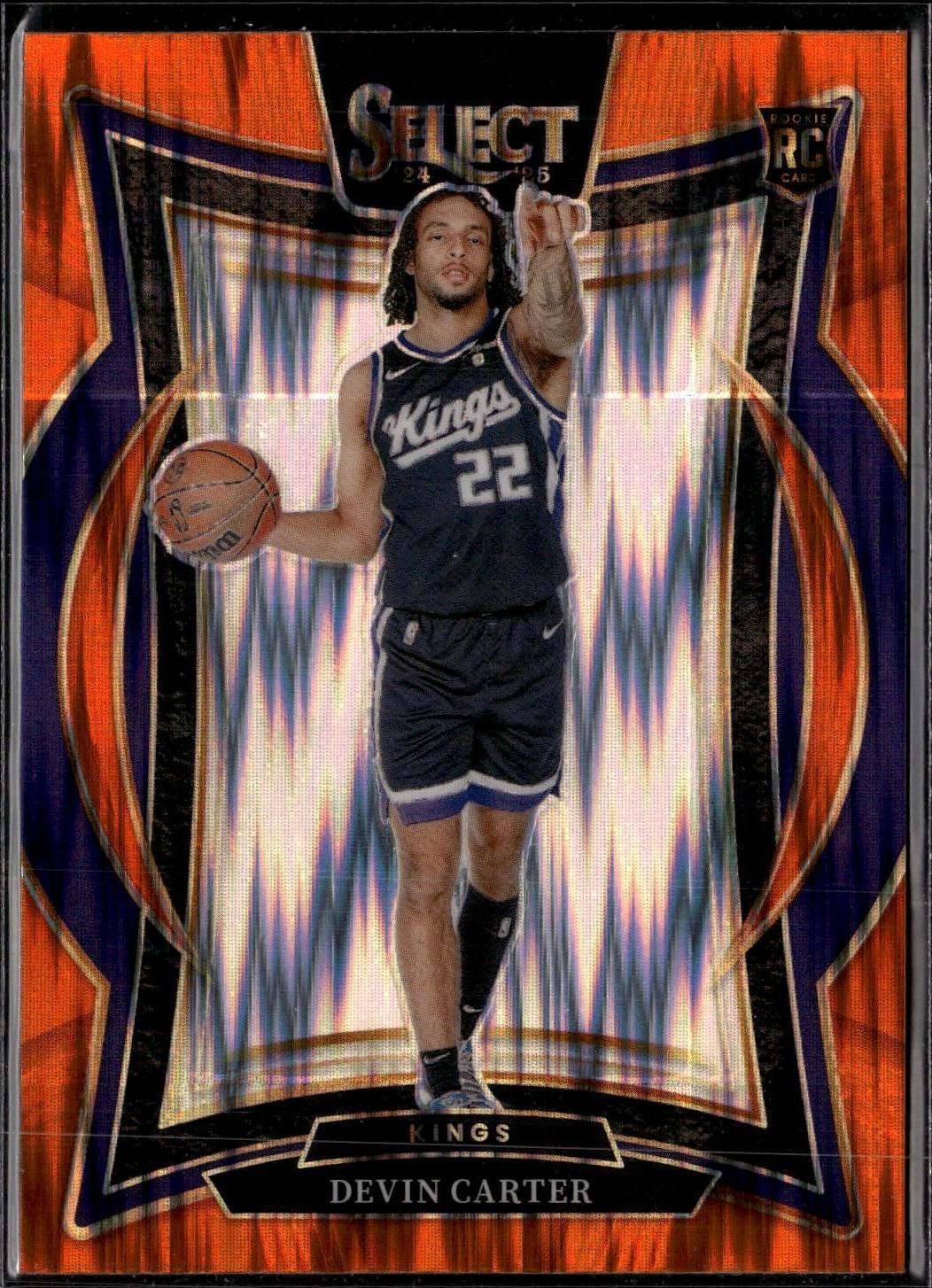 2024-25 Panini Select #92 Devin Carter Orange Flash Prizm