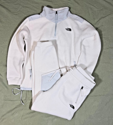 The North Face Women's Polartec Fleece Tracksuit Regular Fit White Minimalist M