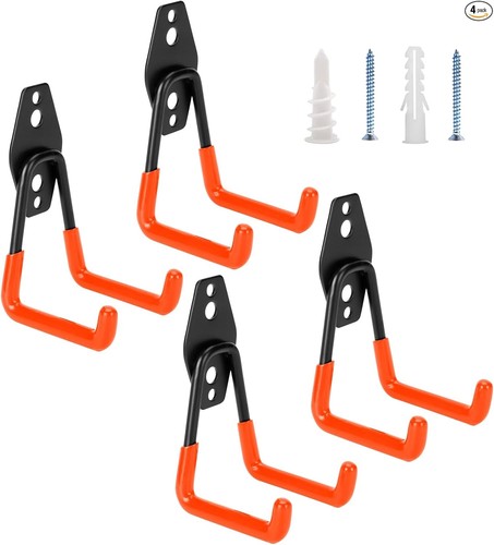 SunVFaFa Garage Hooks 4 Inch, 6 Pack Garage Heavy Duty Wall Hooks For Hanging, Ladder Hangers - View #11