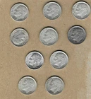 (10) 90% Silver Roosevelt Dimes up to 1964 (C18)