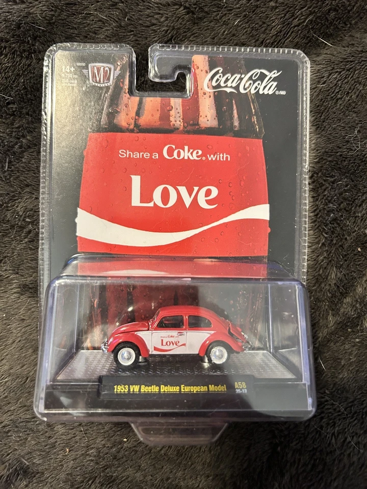 M2 Machines 1952 VW Beetle Coke Love Coca Cola Collectible - Image 2 of 2