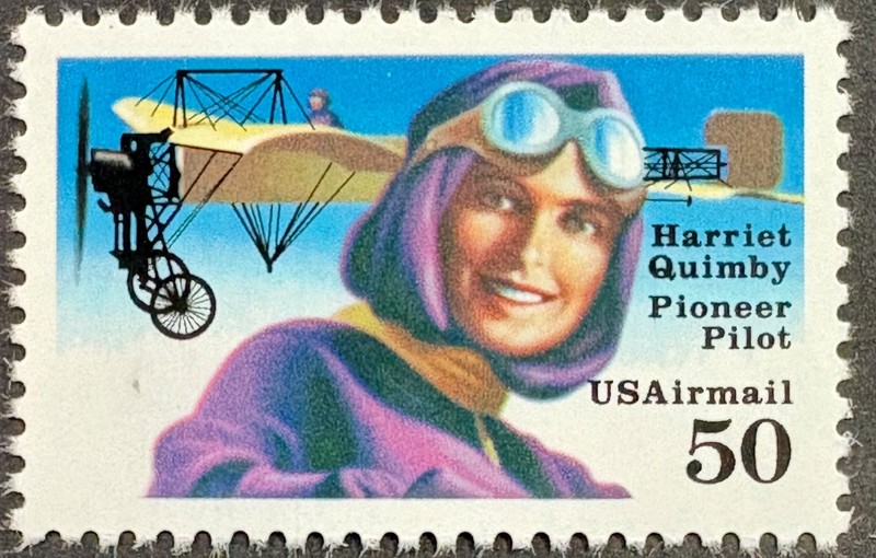 U.S. Scott #C128b Scarce Perforation Var, Harriet Quimby 1st Woman Pilot, VF MNH
