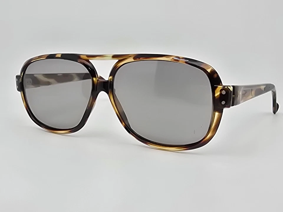 Gafas de sol Renauld marco tortuga polarizadas lentes grises aviador con estuche Italia 57 mm Foto 3 de 4