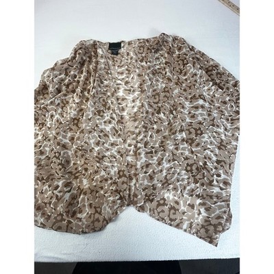 Cynthia Rowley Womens Open Front Kimono Cardigan Leopard Print Size M