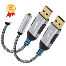 USB 3.0 Male to 3.5mm TRRS 4-Pole Female 2 Pack, A