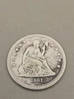1861 Seated Liberty Silver Quarter 25C - Philadelphia Mint