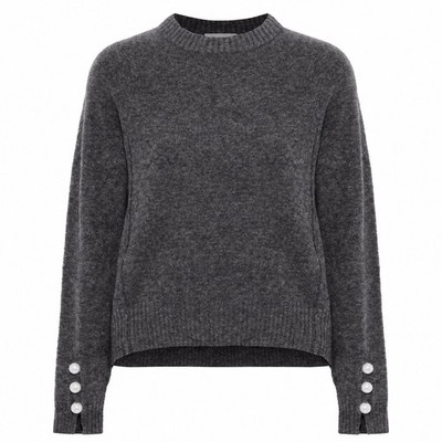 3.1 Phillip Lim Faux Pearl Wool Yak Blend Gray Sweater Women s Medium