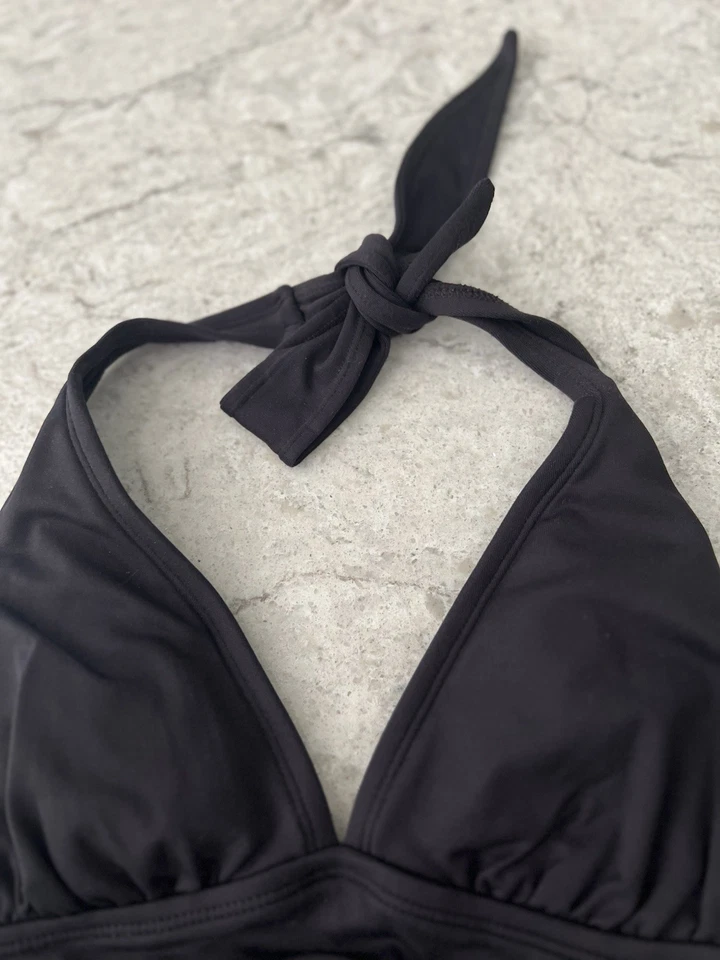 Traje de baño halter de una pieza Gap para mujer - ligeramente acolchado, negro, talla mediana Foto 4 de 4